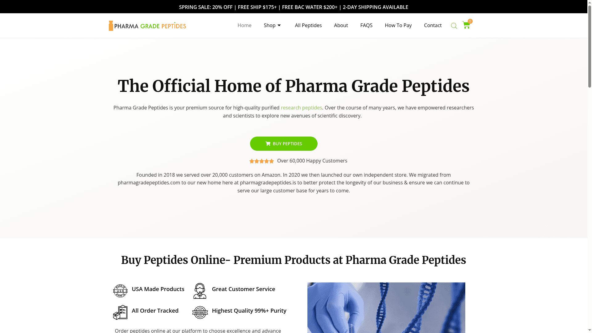 Pharma Grade Peptides website