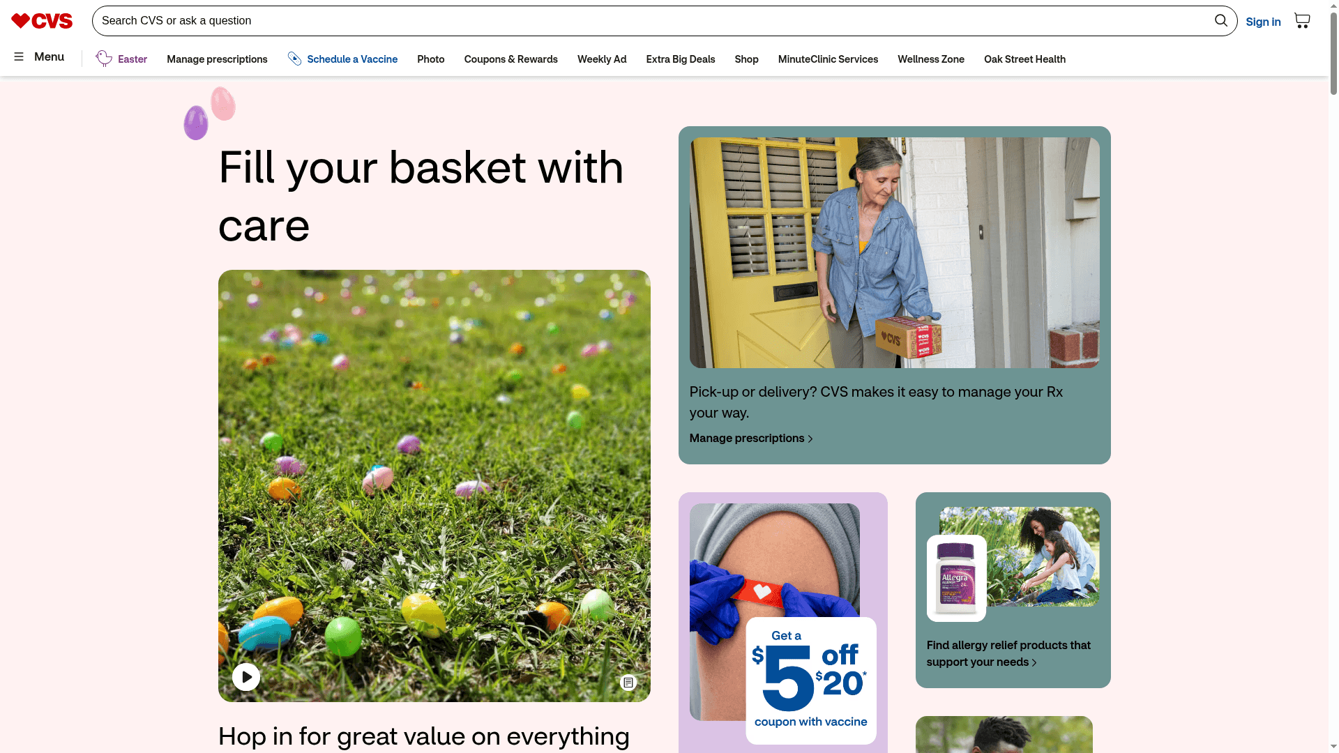 CVS MinuteClinic website
