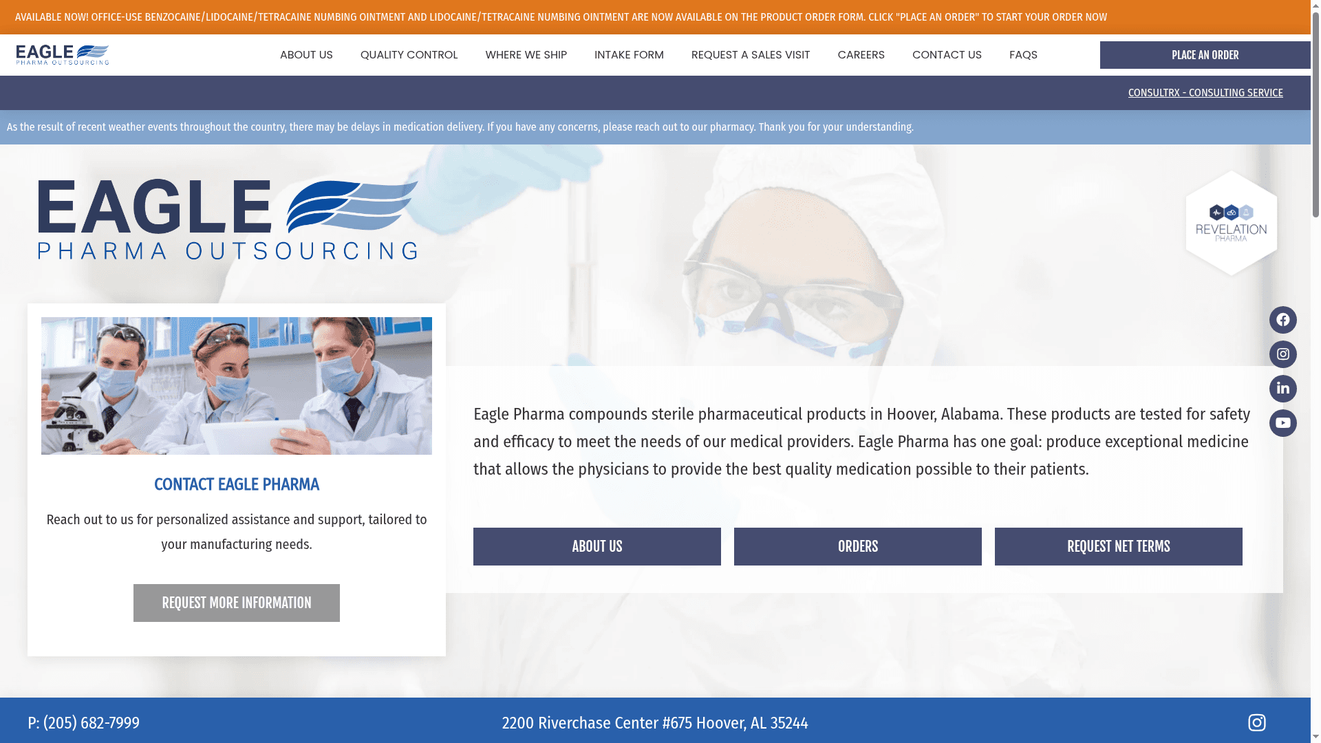 Eagle Pharma website