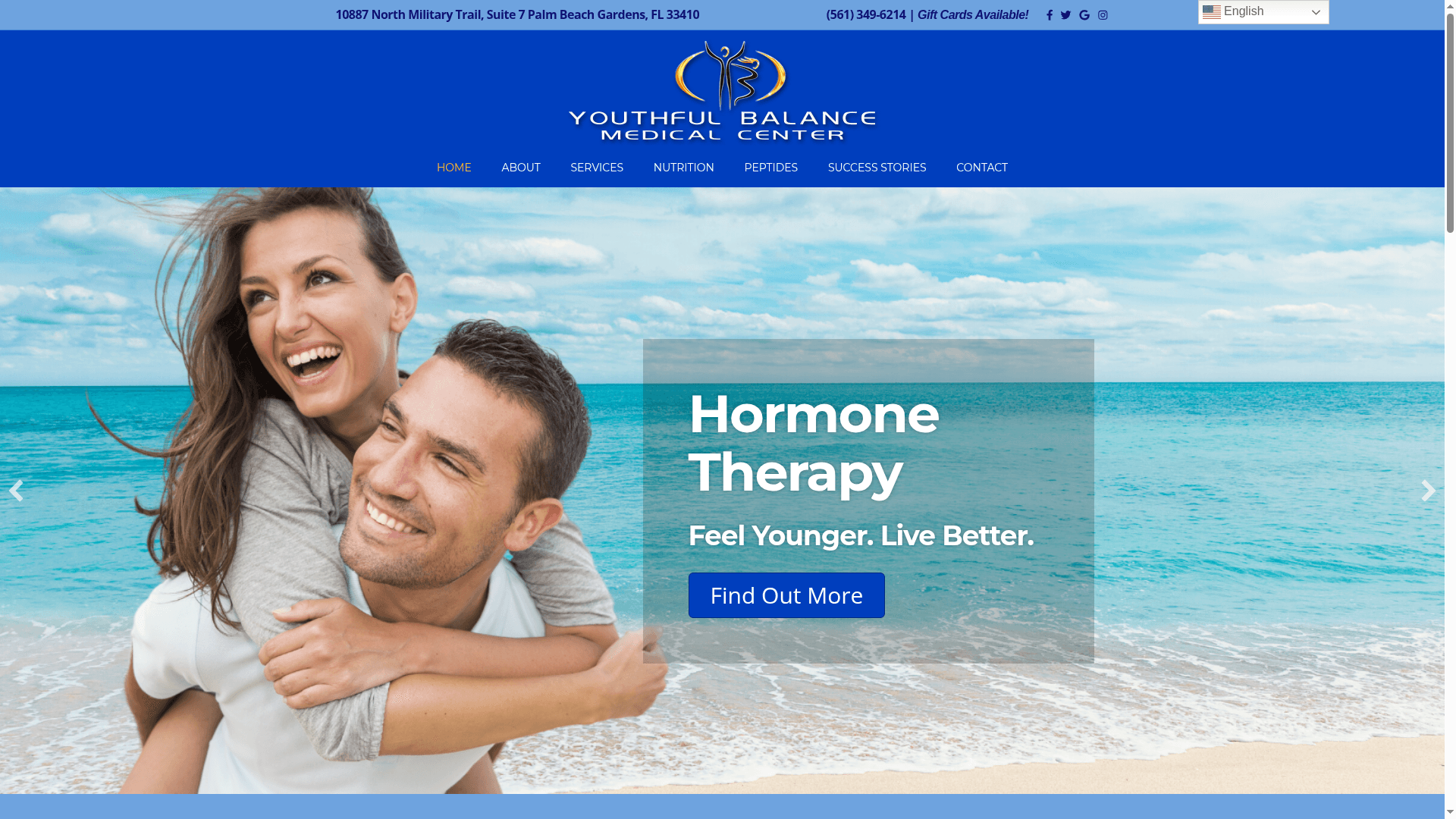 Youthful Balance Medical Center website