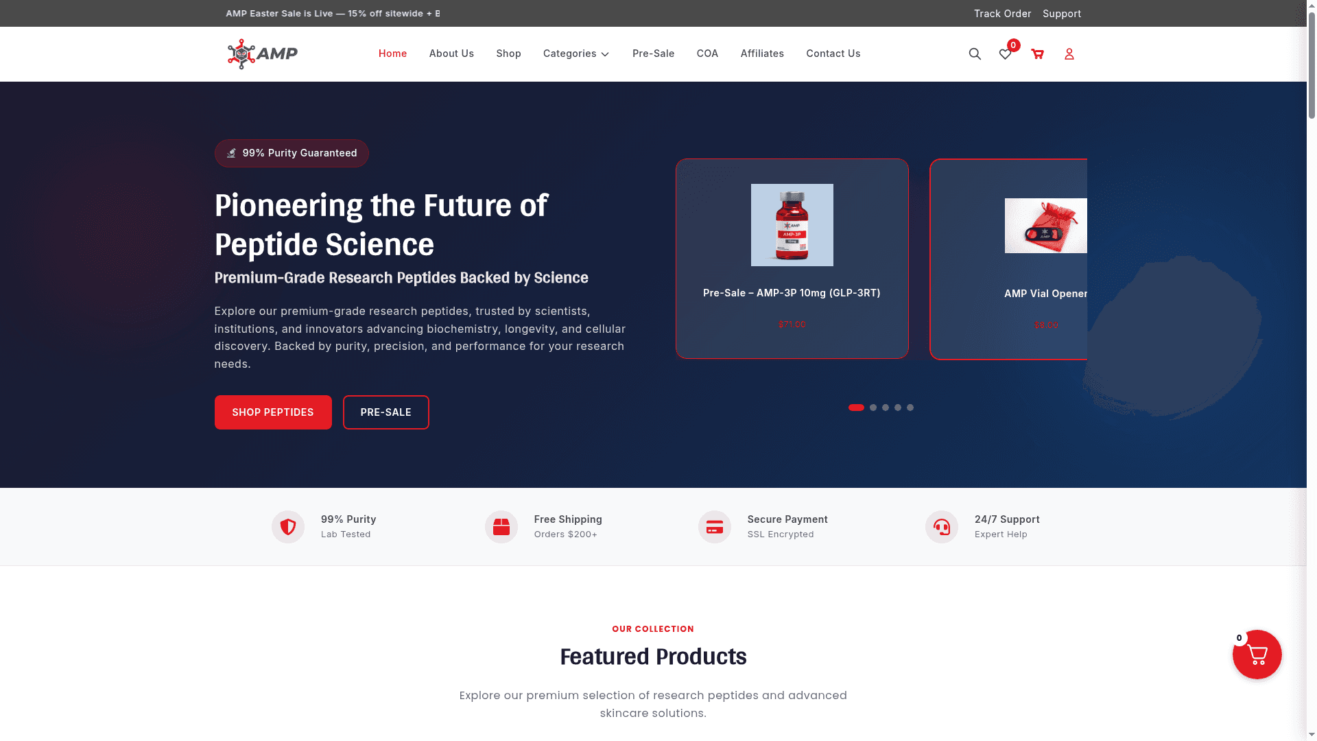 Amplified Amino website