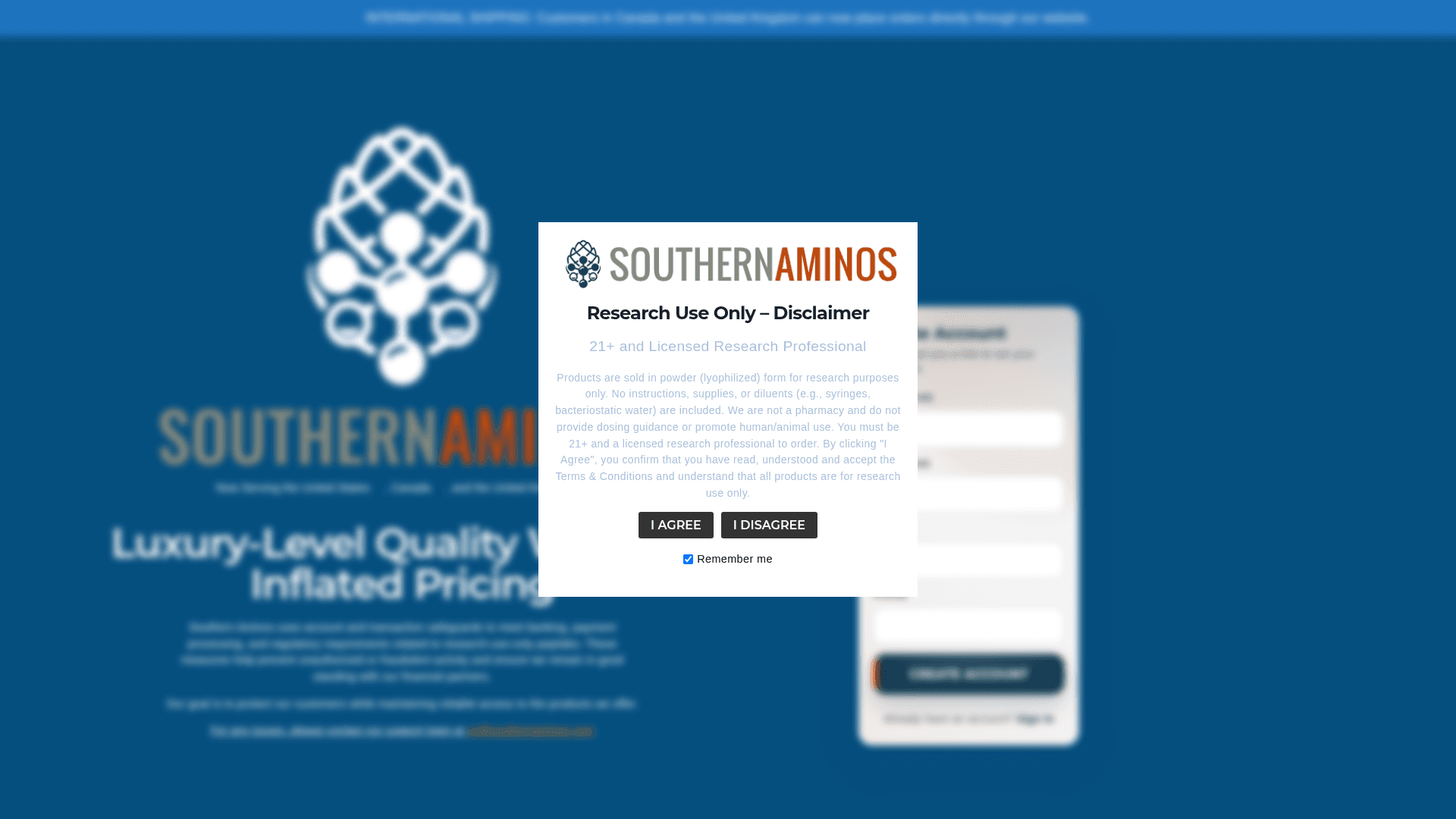 Southern Aminos website