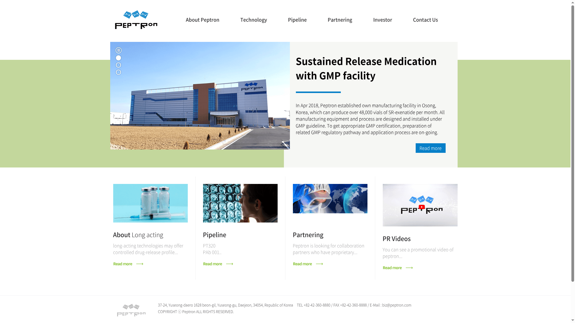 Peptron Inc. website