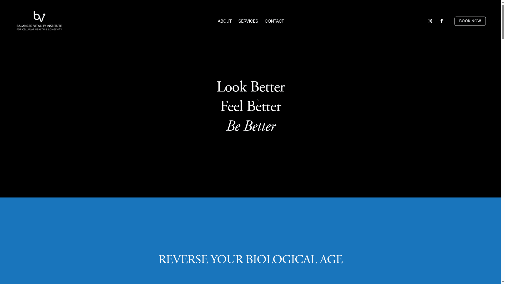 Balanced Vitality Institute For Cellular Health and Longevity website