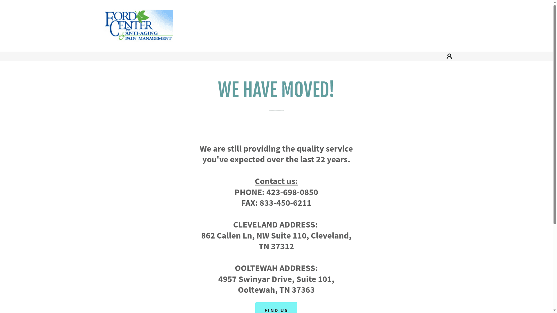 Ford Center for Antiaging and Pain Management website