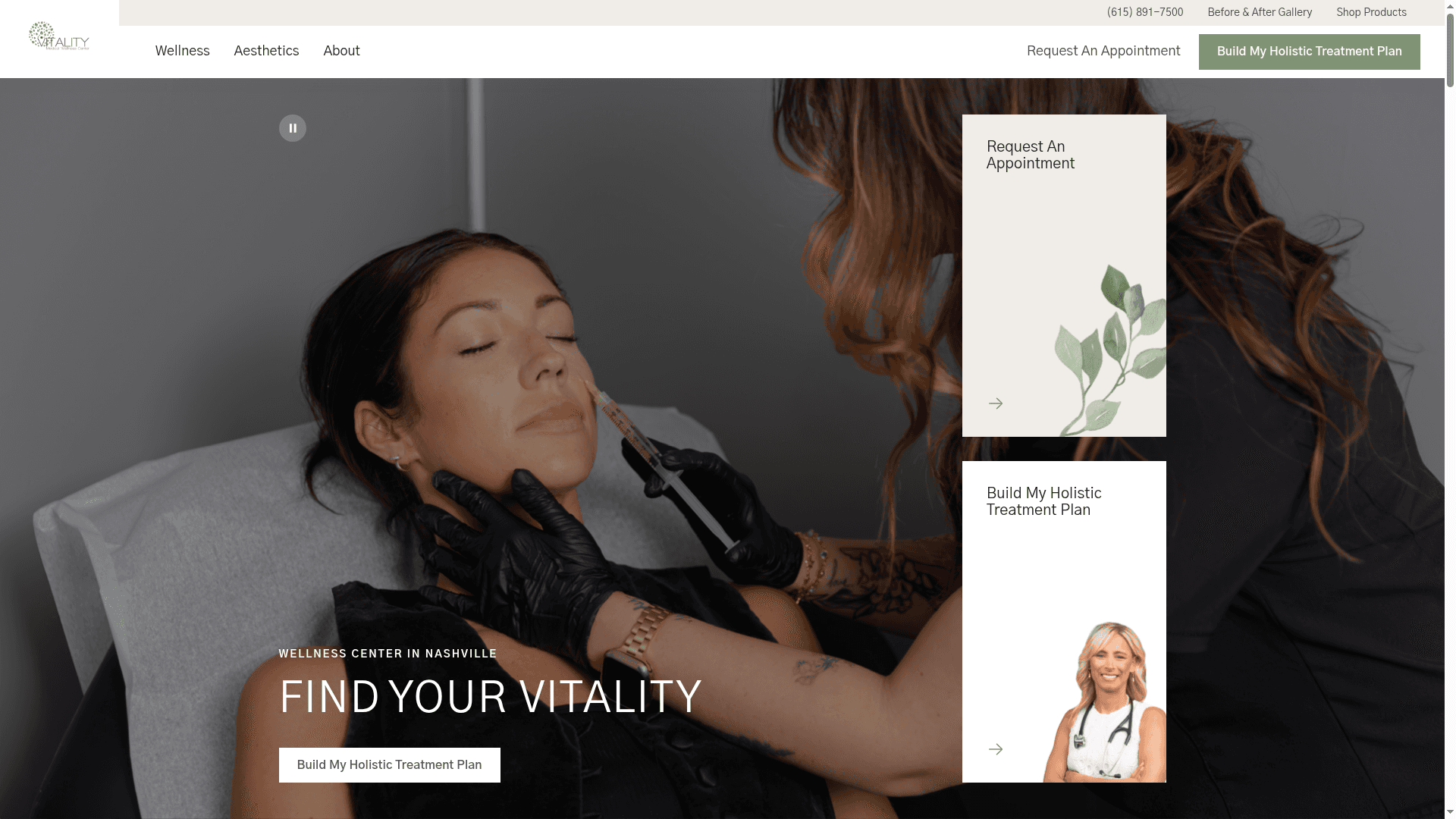 Vitality Medical Wellness Center website