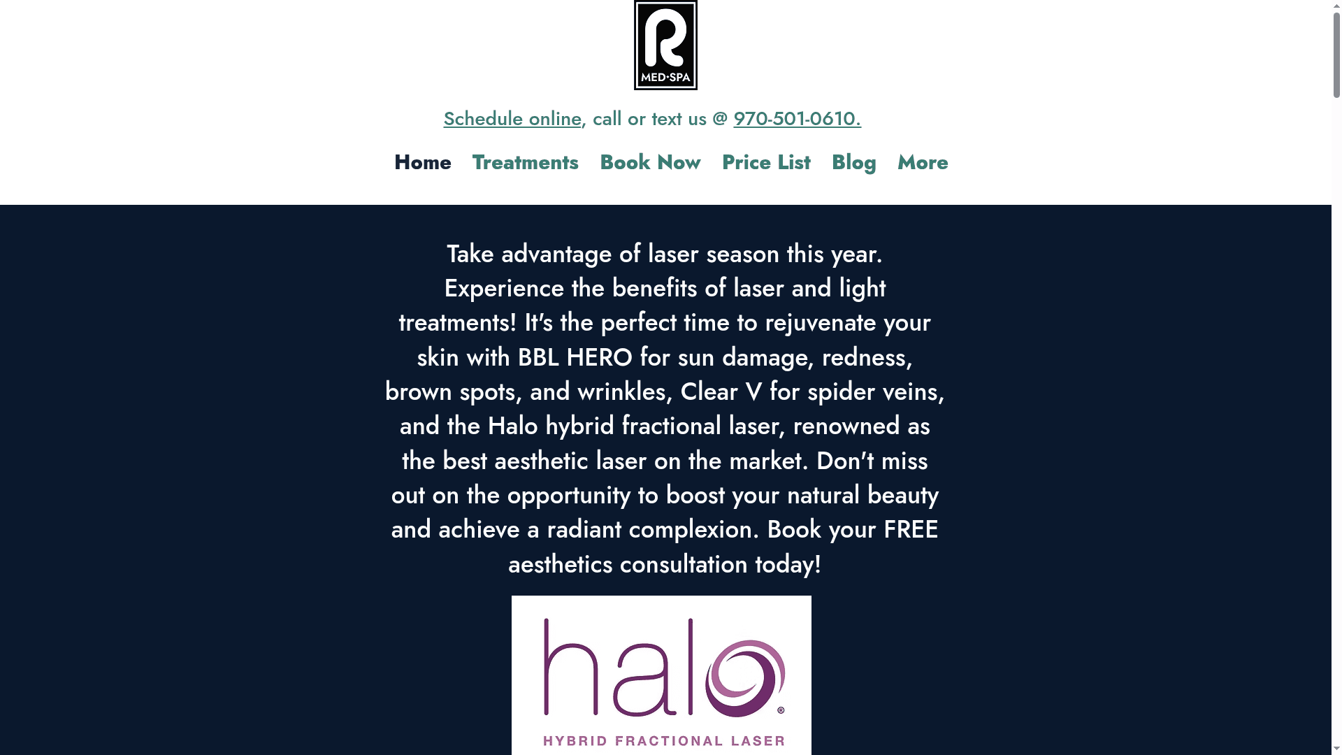 R Med Spa Durango website