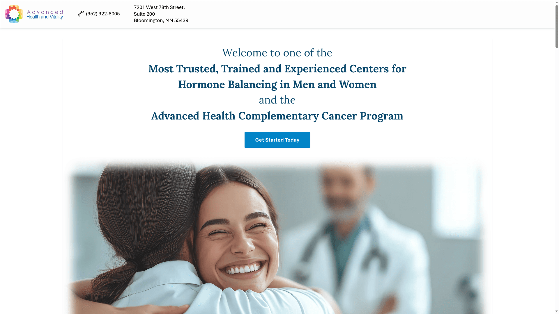 Advanced Health and Vitality website