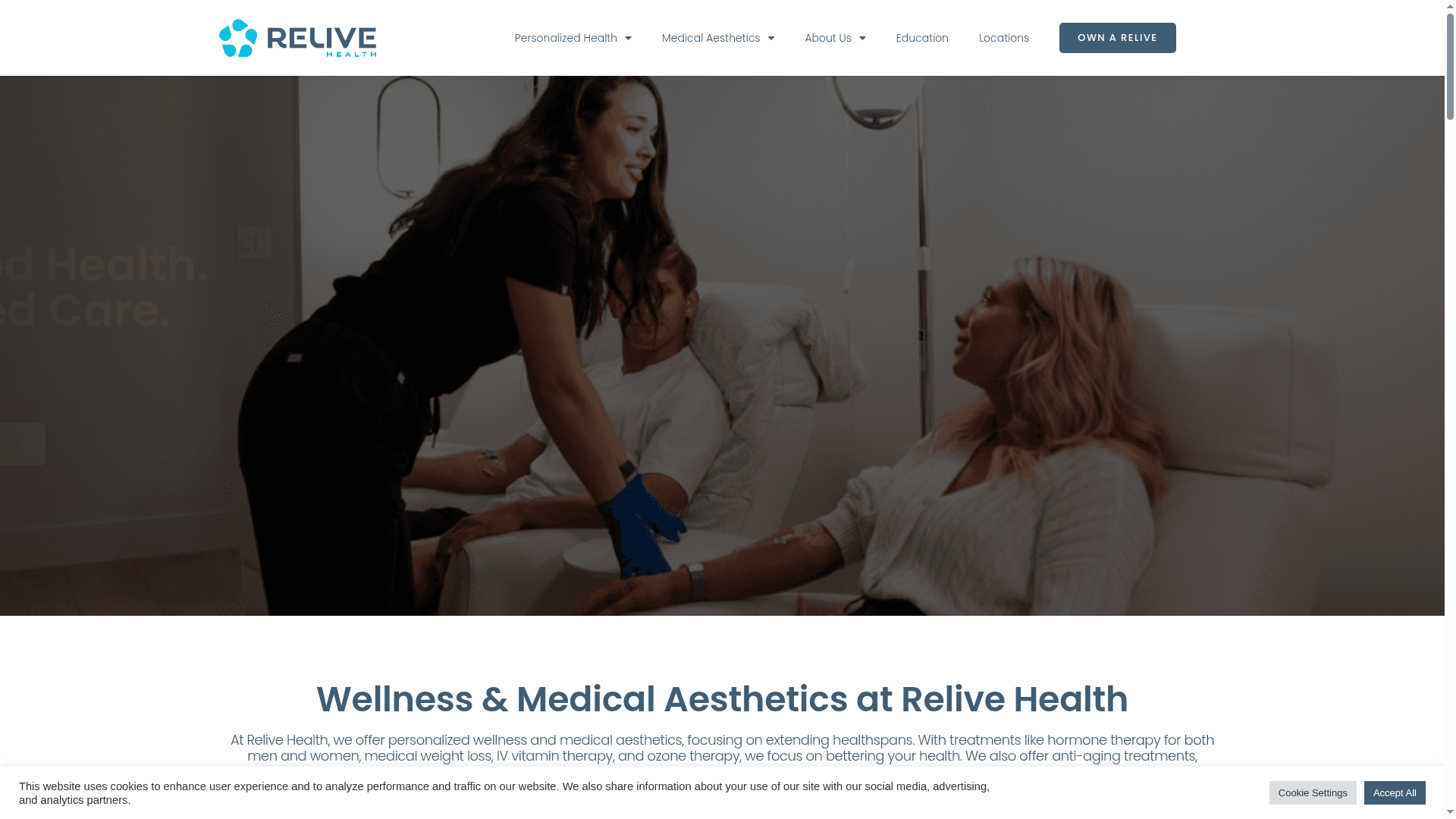 Relive Health website
