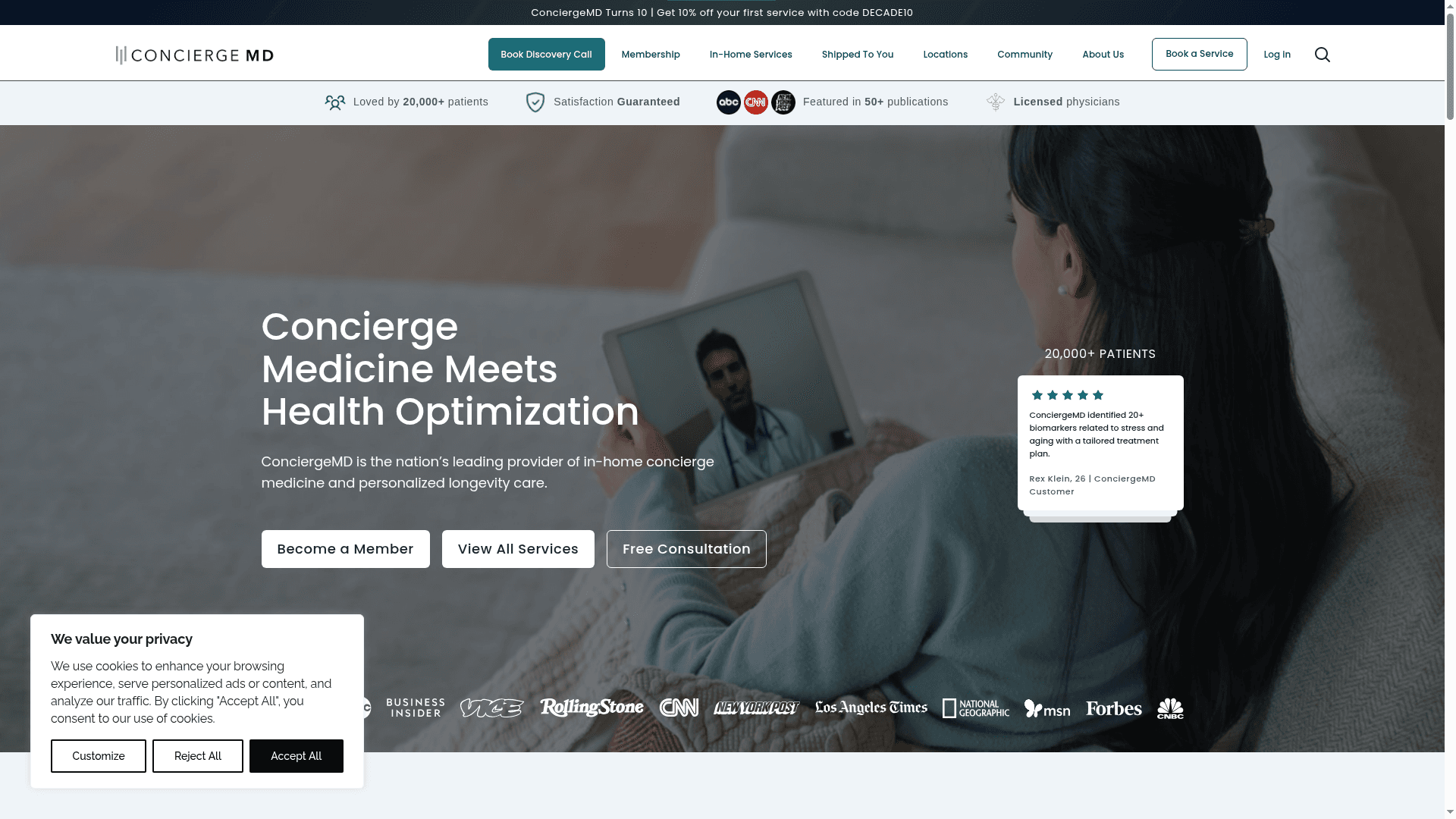 Concierge MD website