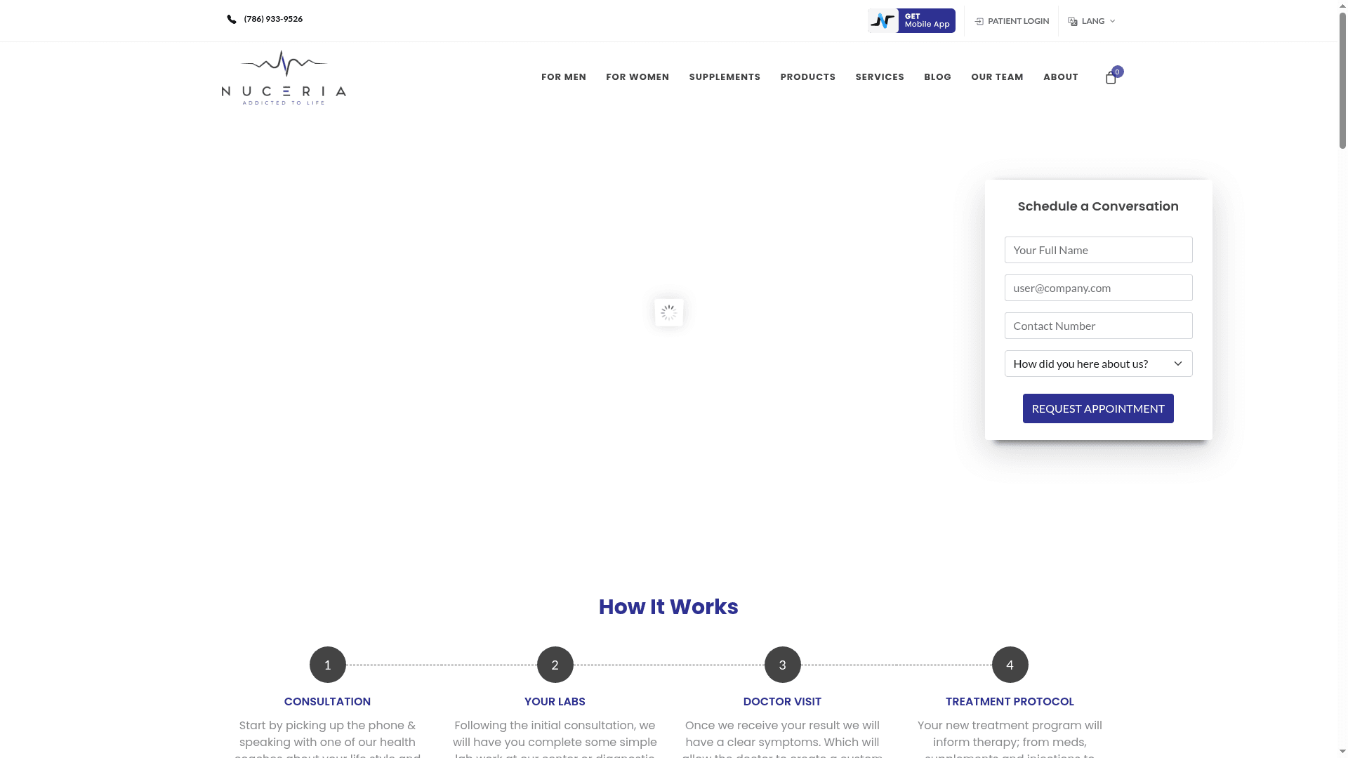 Nuceria Health website