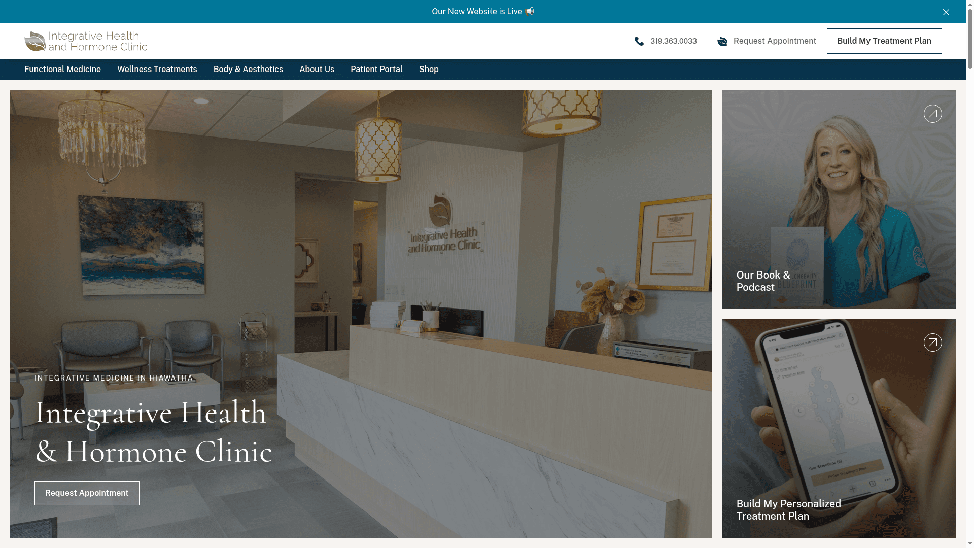 Integrative Health and Hormone Clinic website