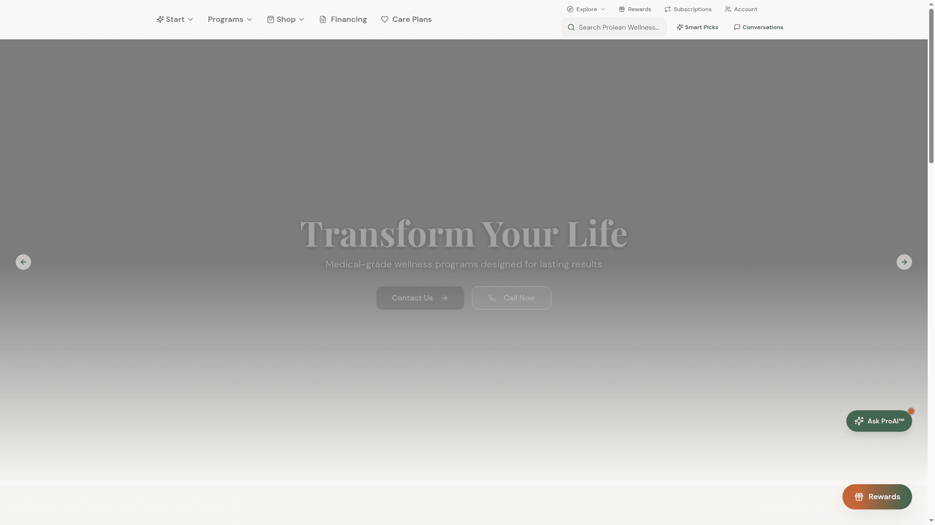 Prolean Wellness website