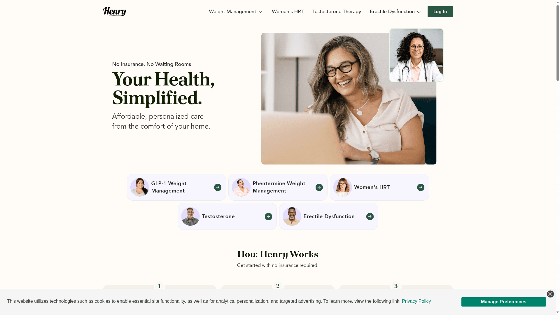Henry Meds website