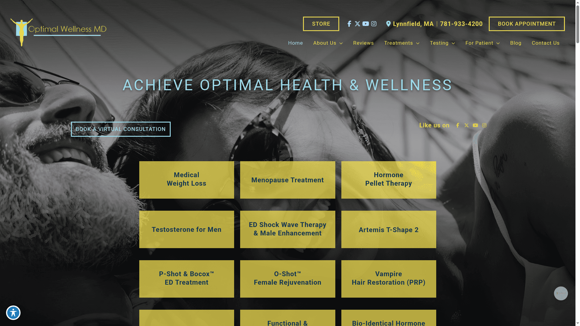 Optimal Wellness MD website