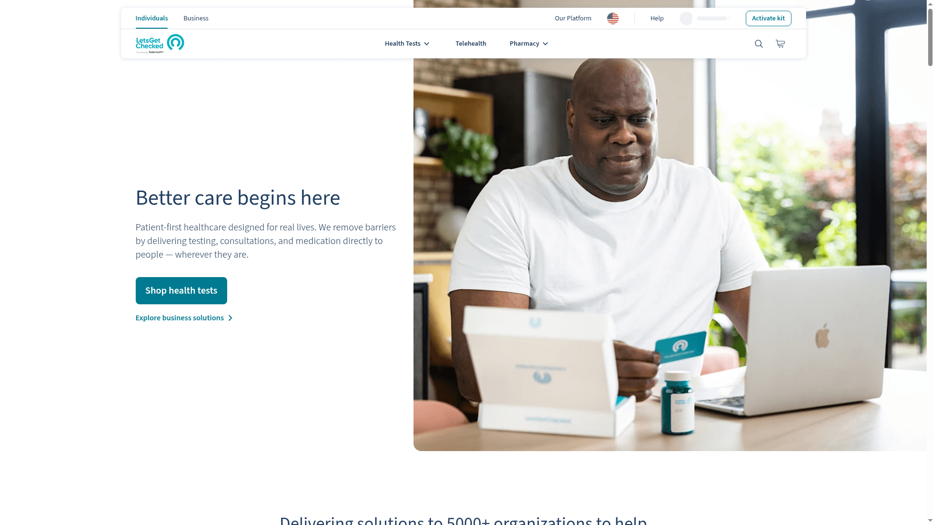 LetsGetChecked website