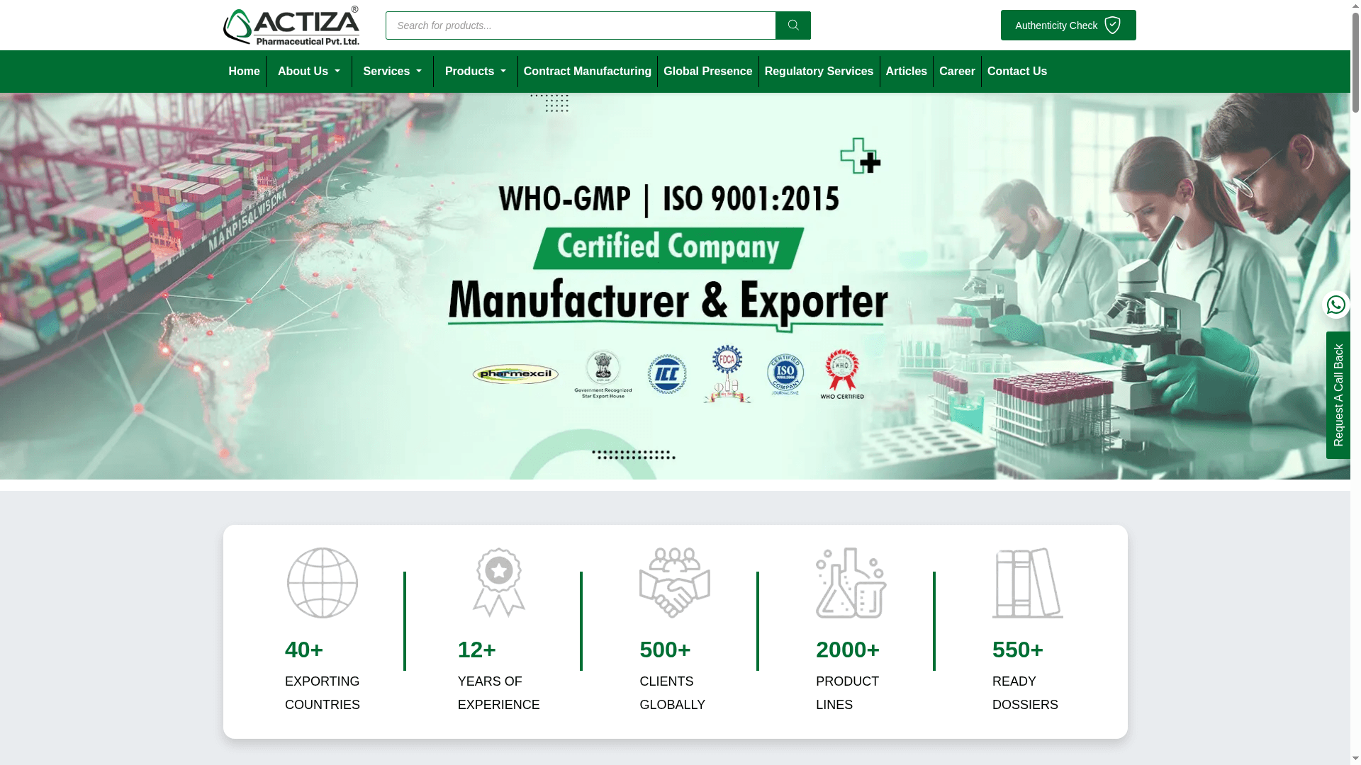 Cerata/Actiza Pharmaceutical Pvt Ltd website