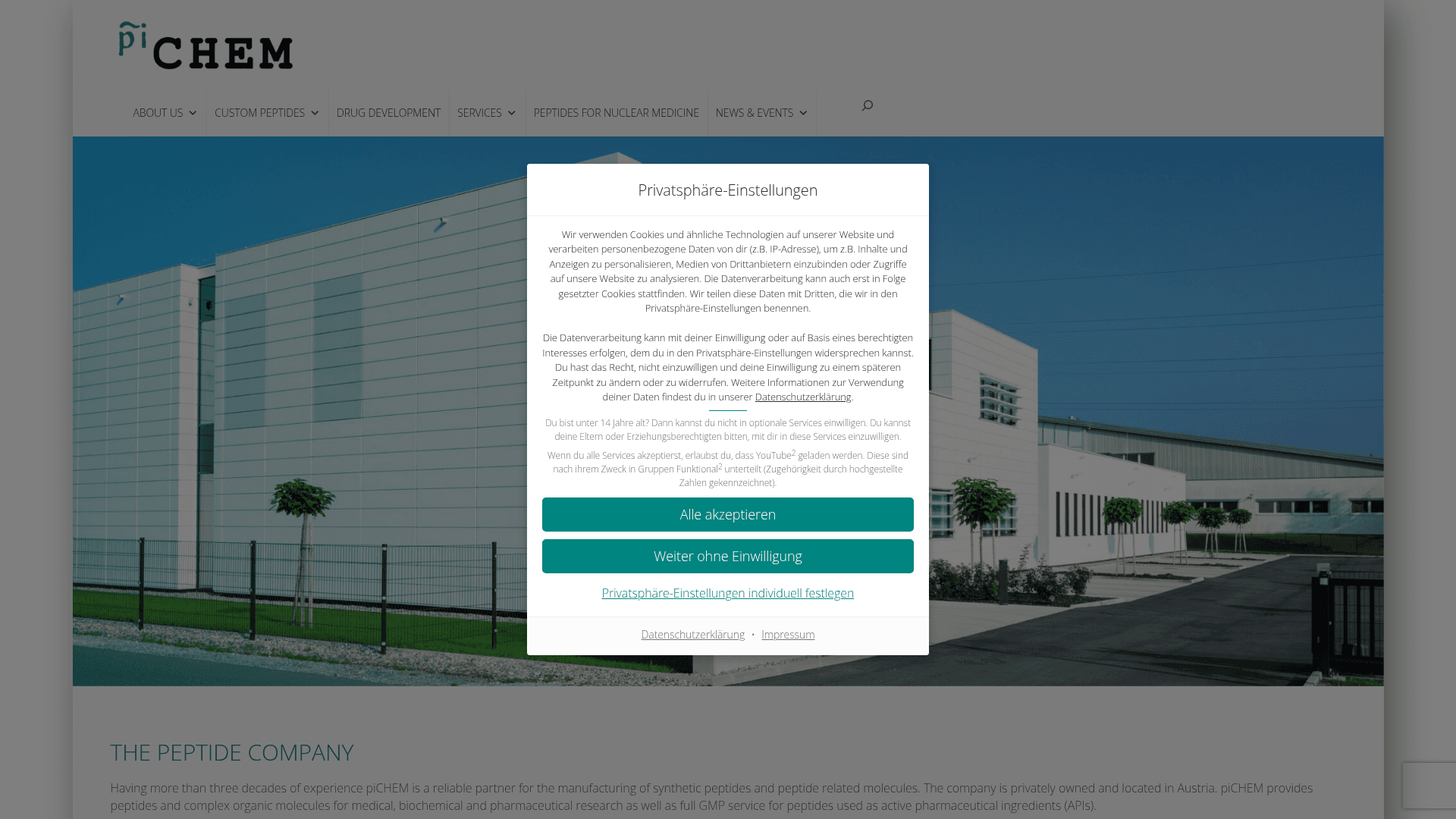 piCHEM Forschungs website