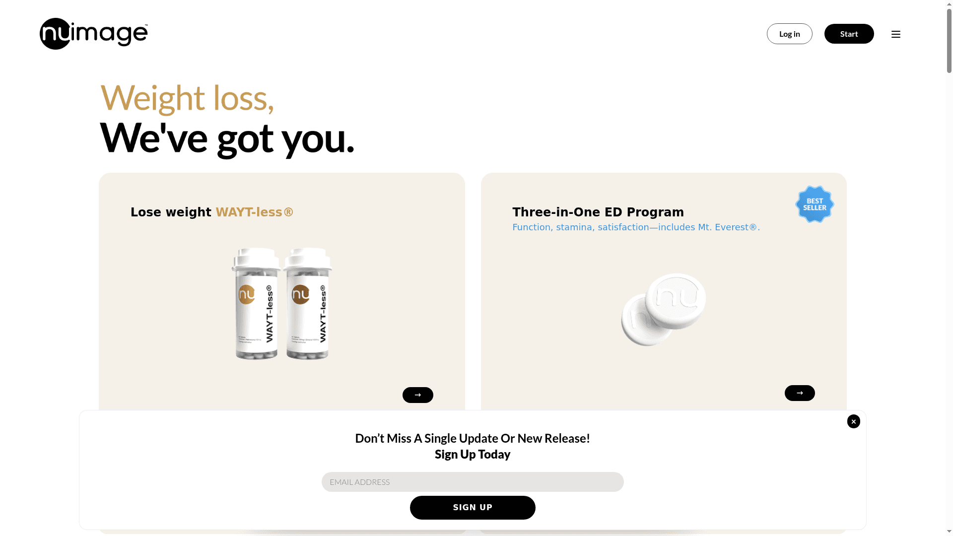 Nu Image Medical website