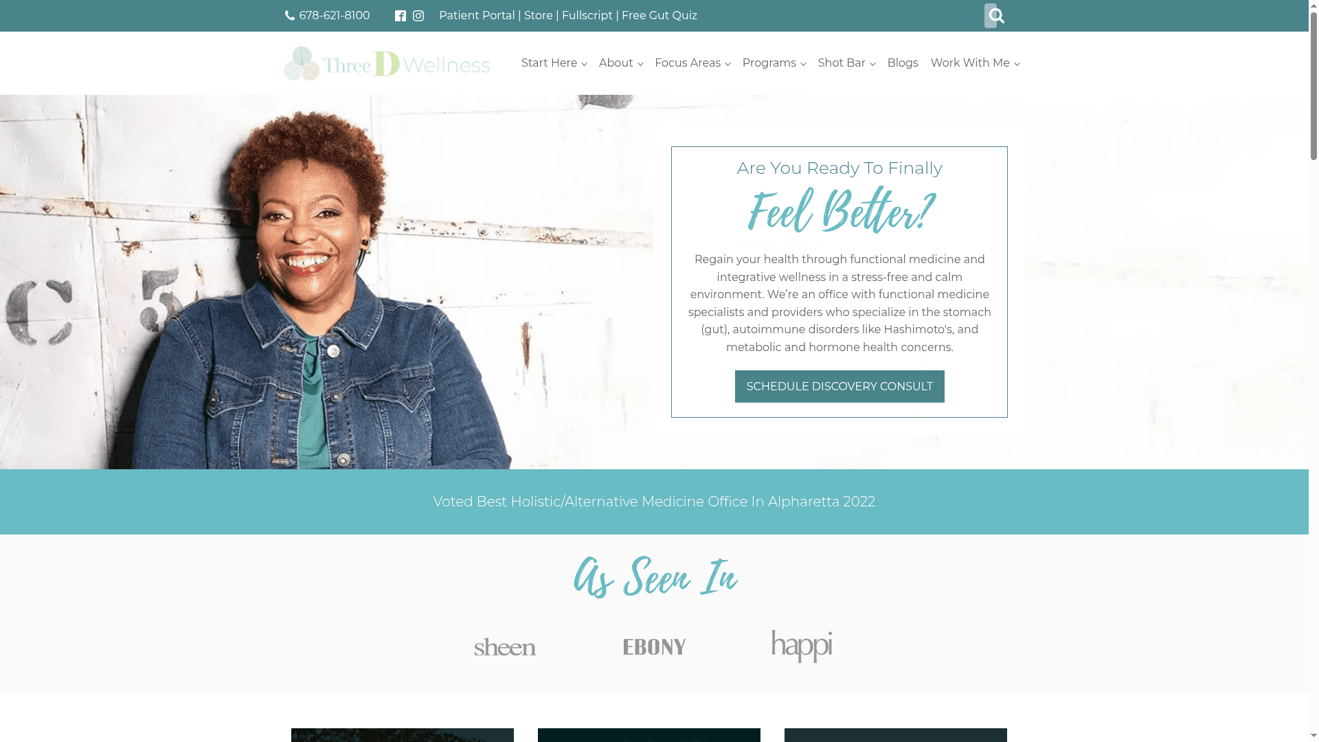 Three D Wellness website