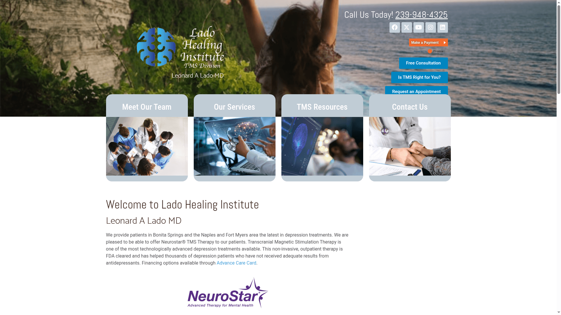 Lado Healing Institute website