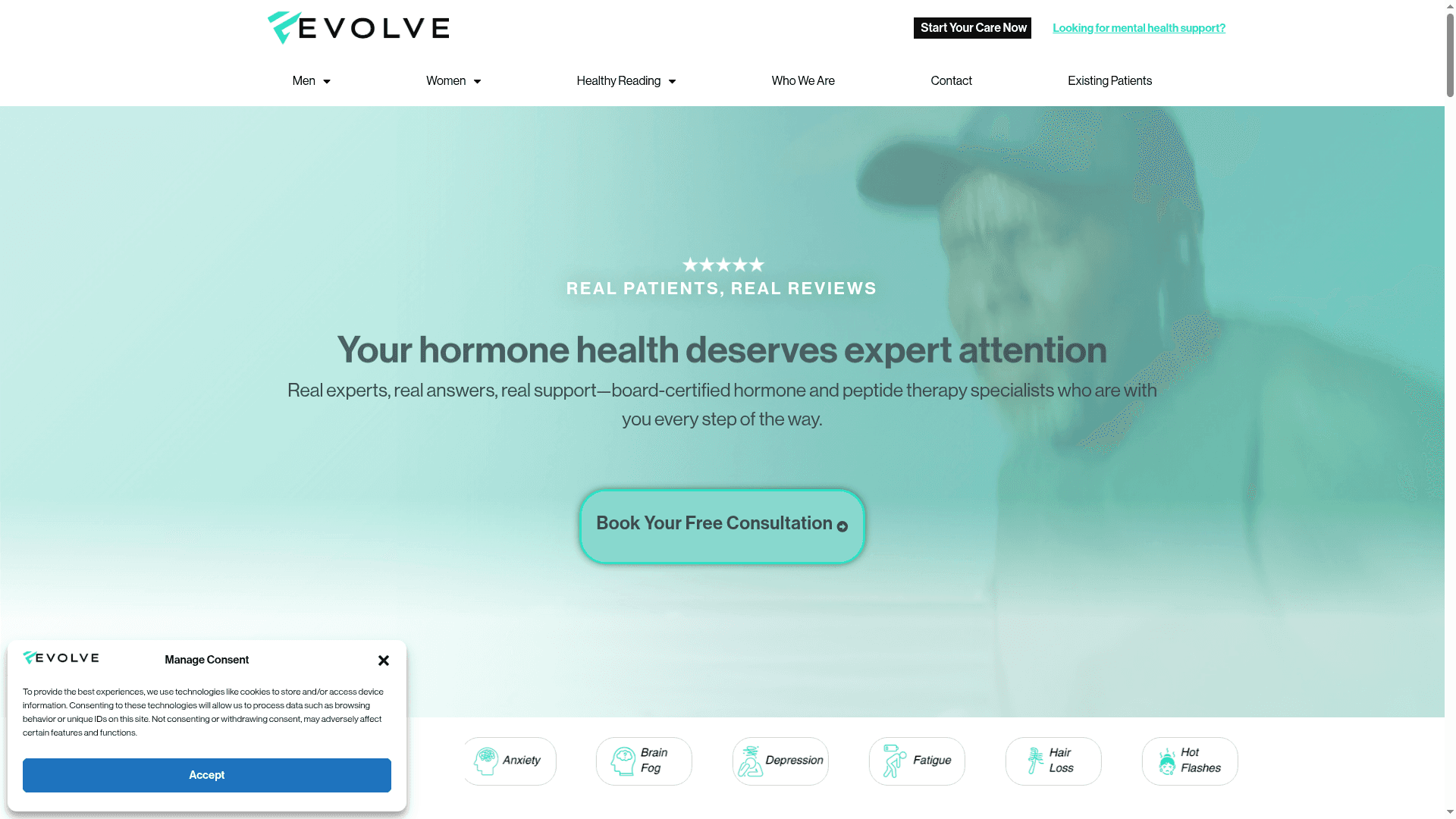Evolve Telemed website