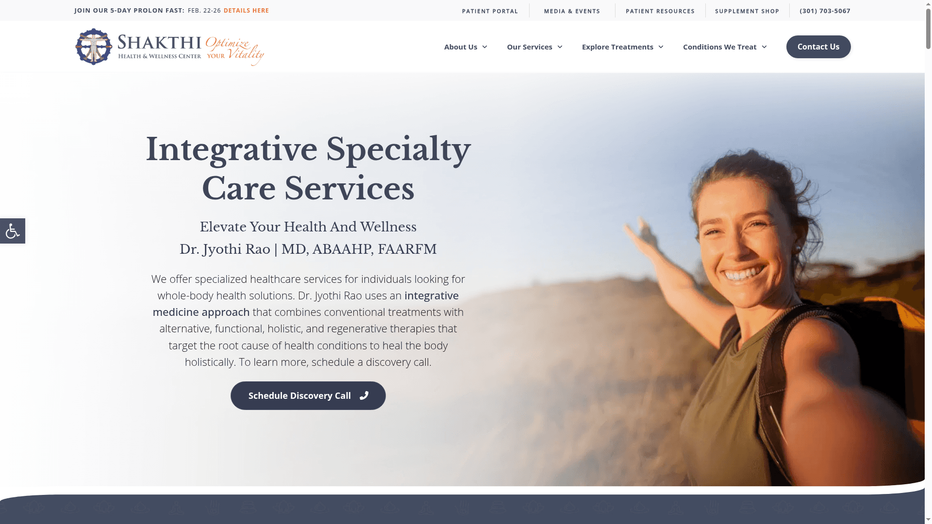 Shakthi Health and Wellness Center website