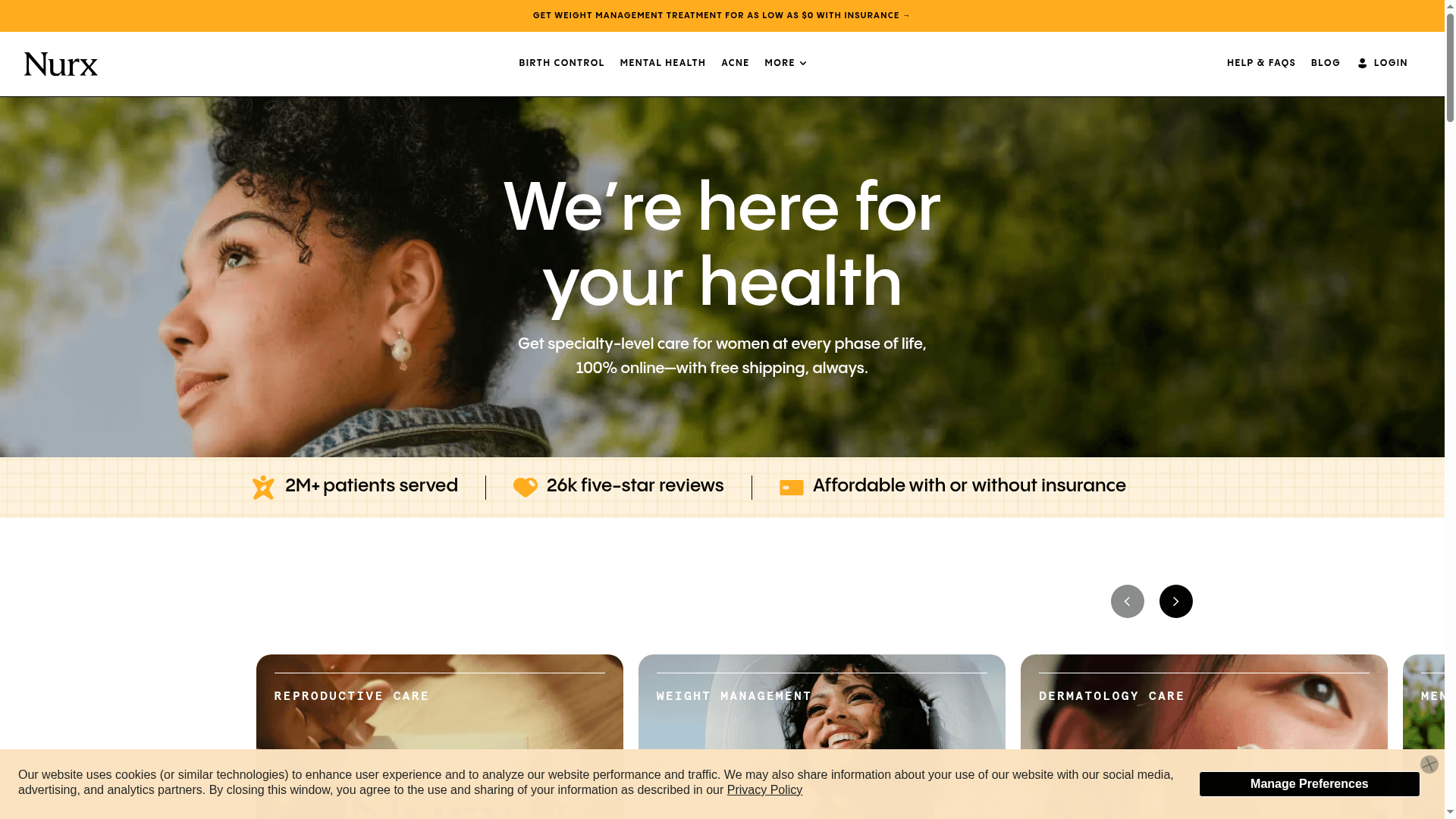 Nurx website