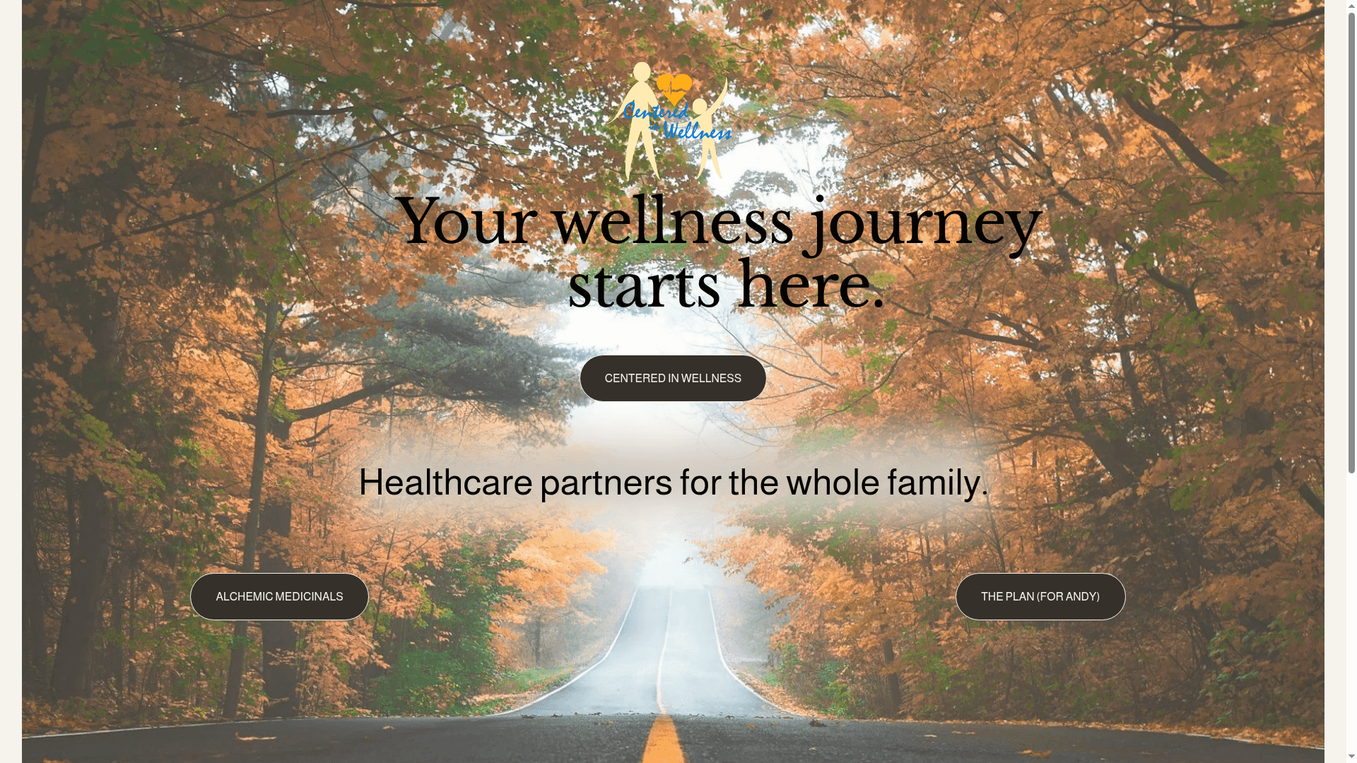 Centered in Wellness website