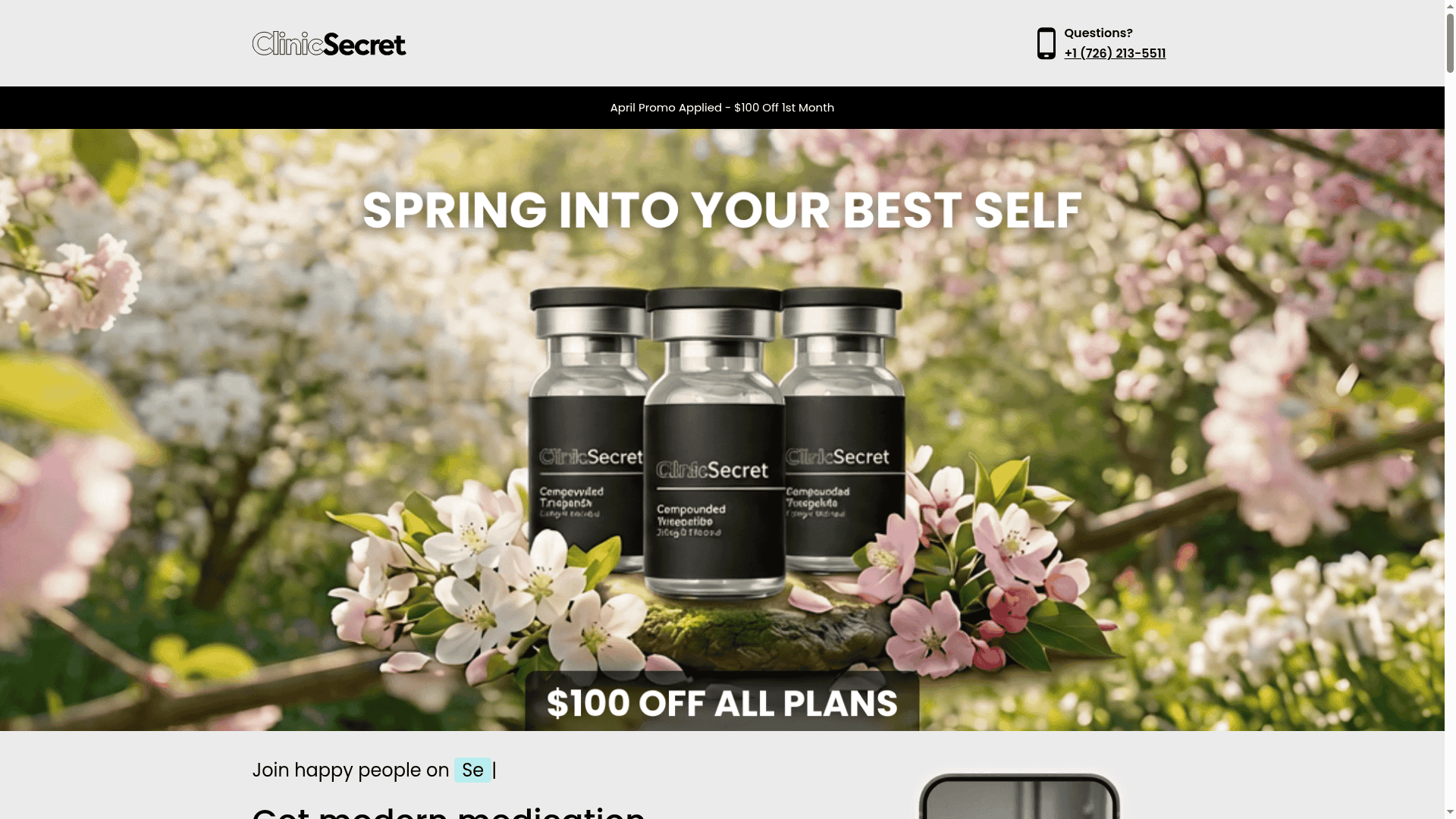 Clinic Secret website